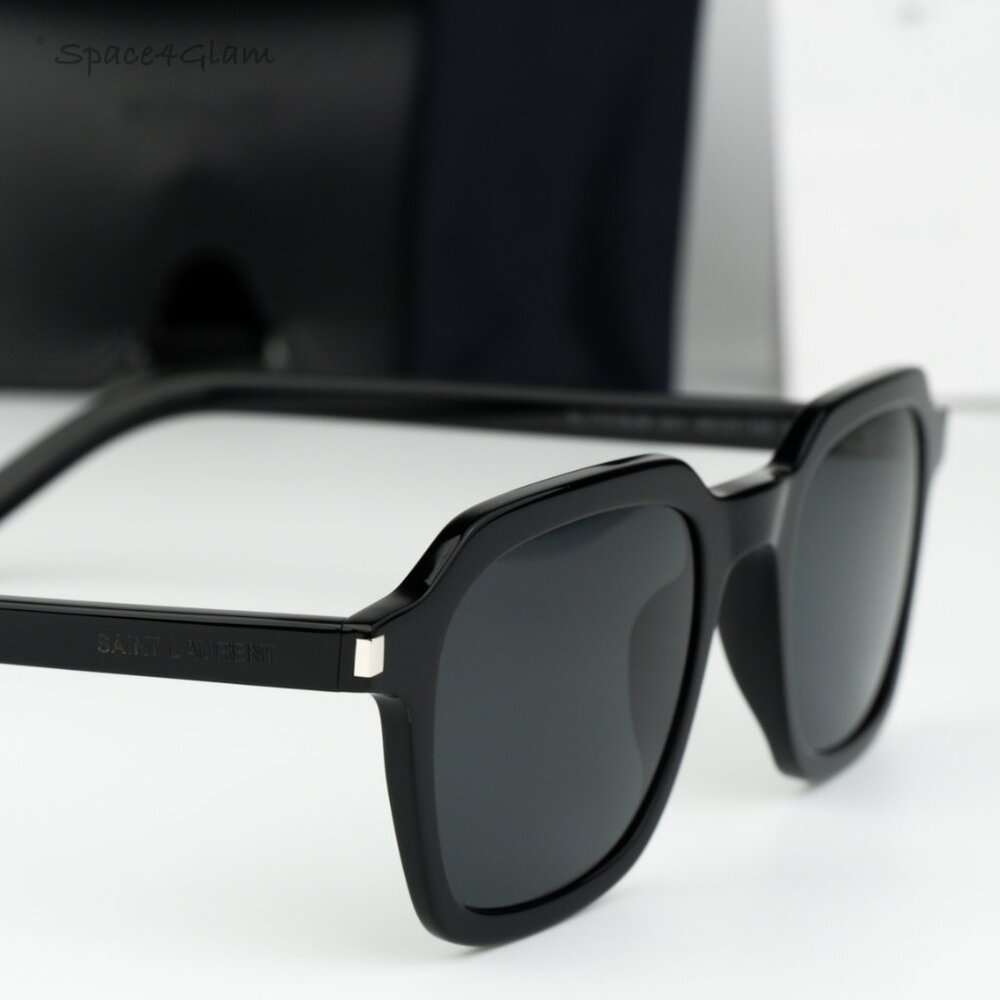 Saint Laurent Women Sunglasses Black Grey Square SL715 SLIM 001 BRAND NEW - Picture 4 of 11